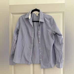 Forever 21 Light Blue Striped Button Down Shirt